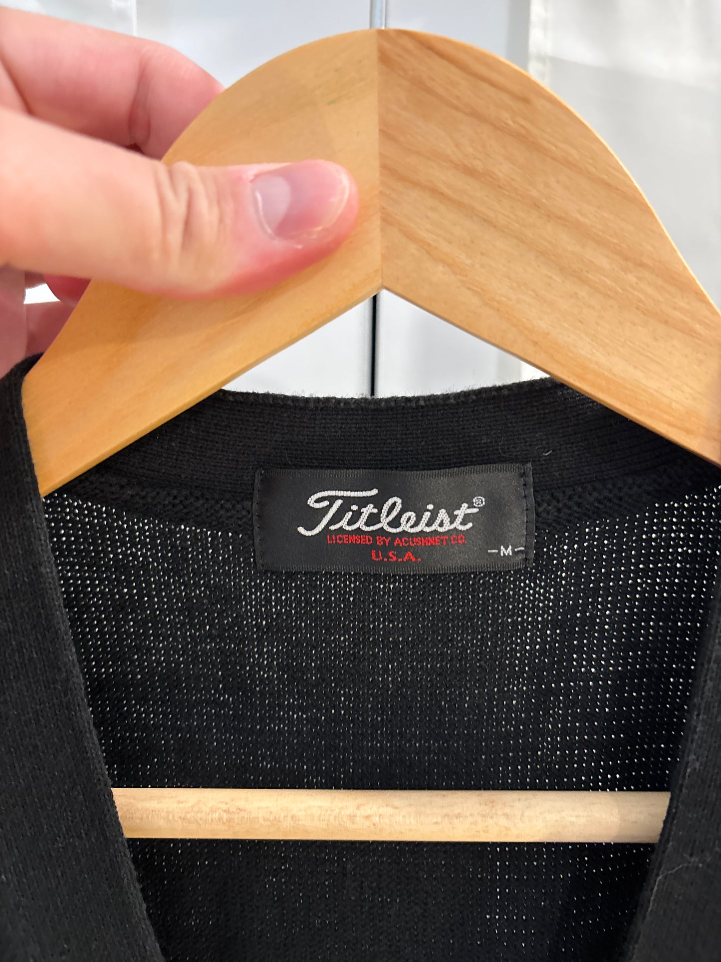1990s Vintage Titleist Spell Out Sweater Vest Black
