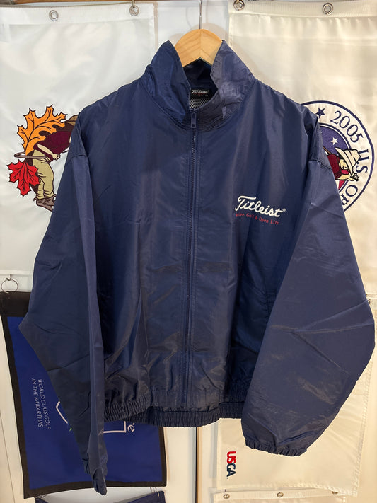 1990s Vintage Titleist Active Golf & Open Life Coaches Jacket Navy