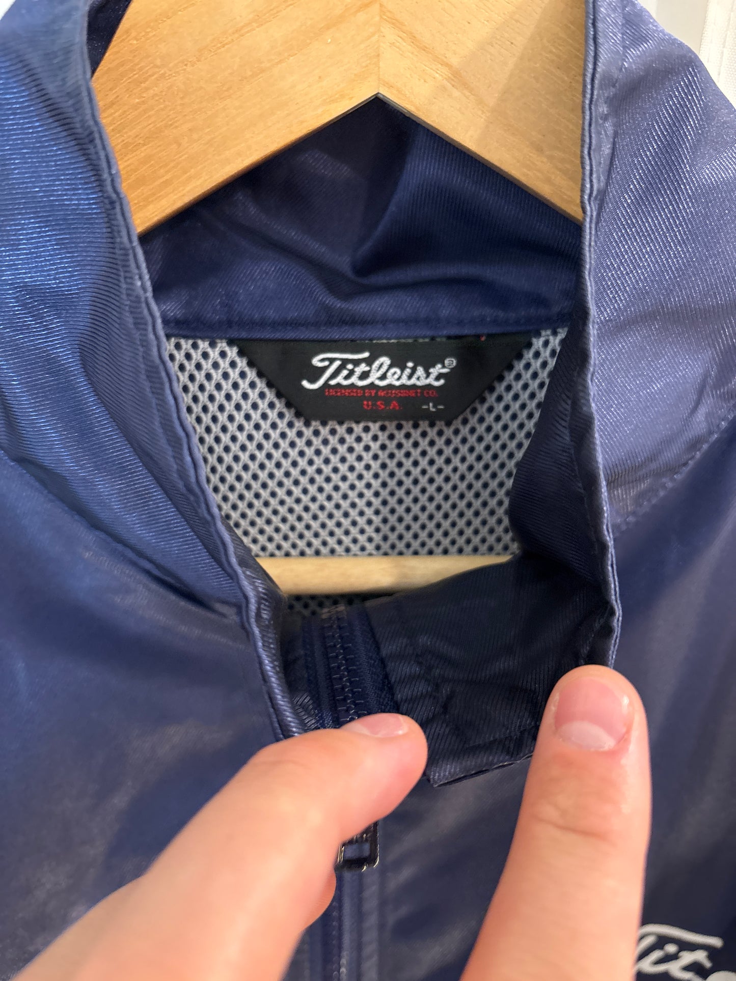 1990s Vintage Titleist Active Golf & Open Life Coaches Jacket Navy