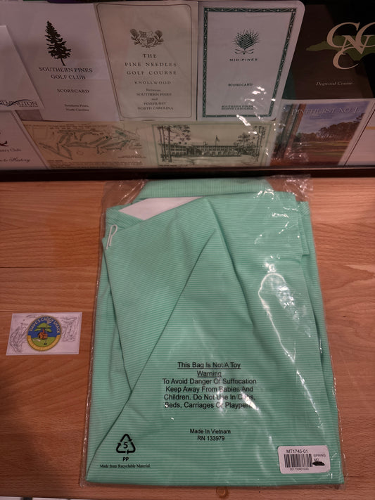 Masters Tech Augusta National Logo Polo Mint Green Pin Stripe
