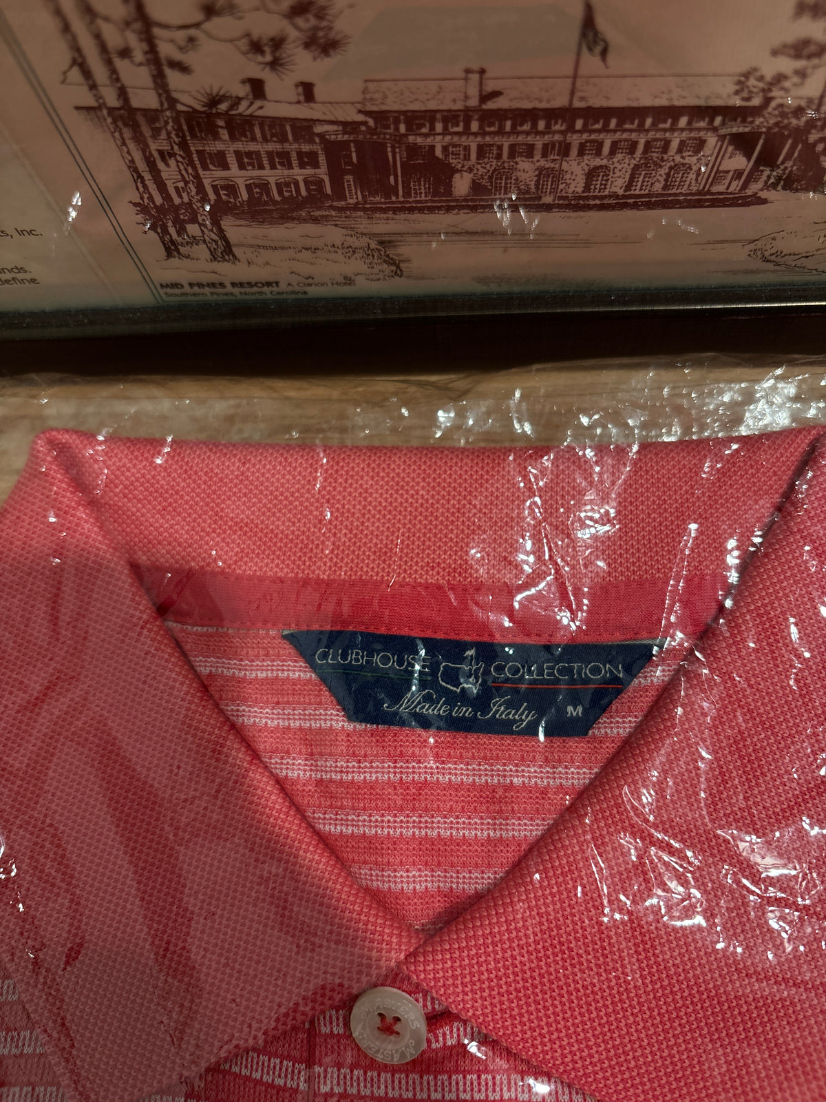 Masters Clubhouse Collection Augusta National Logo Polo Pink Stripe