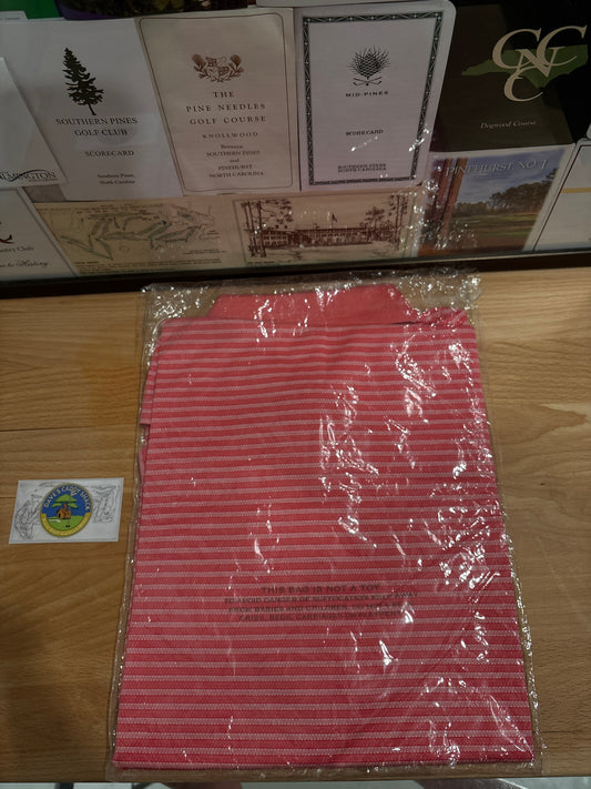 Masters Clubhouse Collection Augusta National Logo Polo Pink Stripe