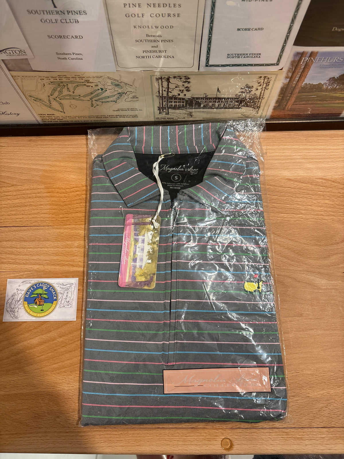 Masters Magnolia Lane Collection Augusta National Logo Gray Quarter Zip Polo