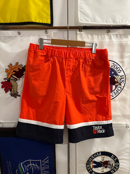 Taylormade Retro Classic Logo Shorts Orange/Navy