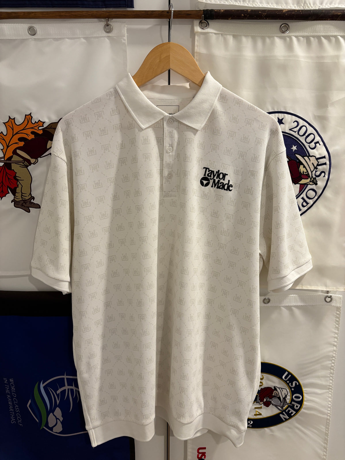 Taylormade Retro Classic Logo Polo TM Monogram White