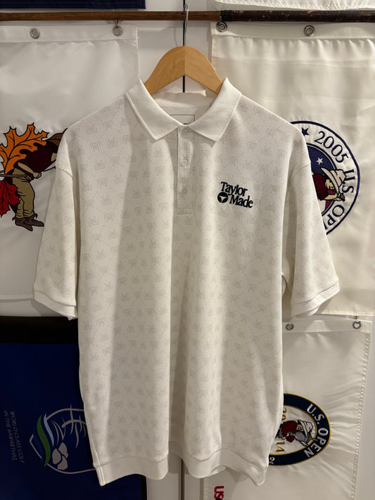 Taylormade Retro Classic Logo Polo TM Monogram White