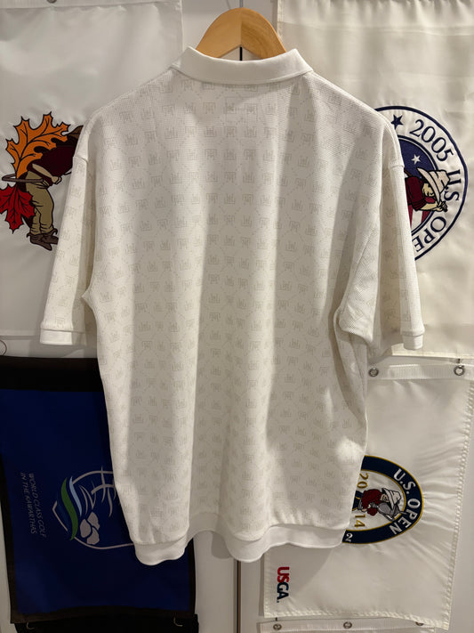 Taylormade Retro Classic Logo Polo TM Monogram White