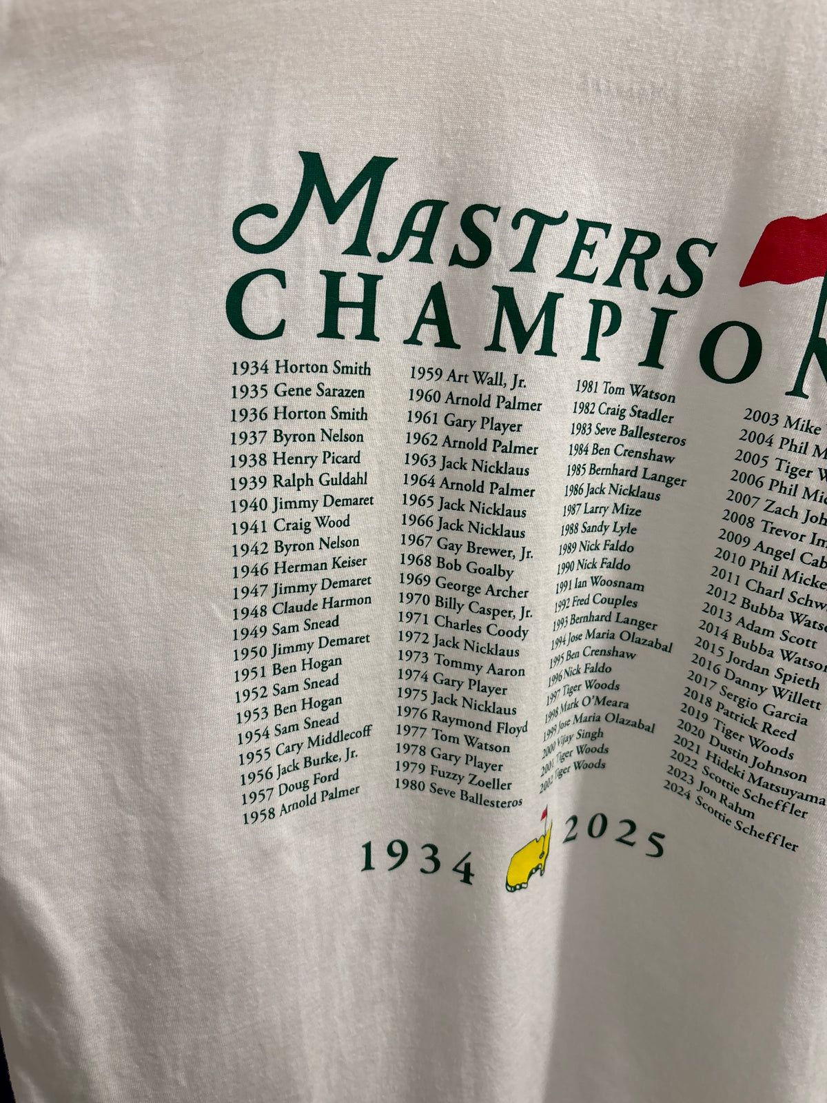 2025 Masters Augusta National Champions Plaque T Shirt