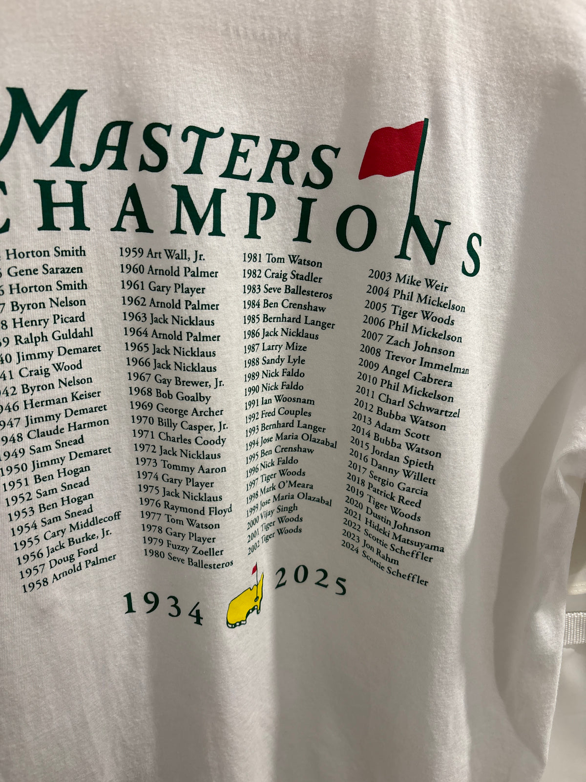 2025 Masters Augusta National Champions Plaque T Shirt