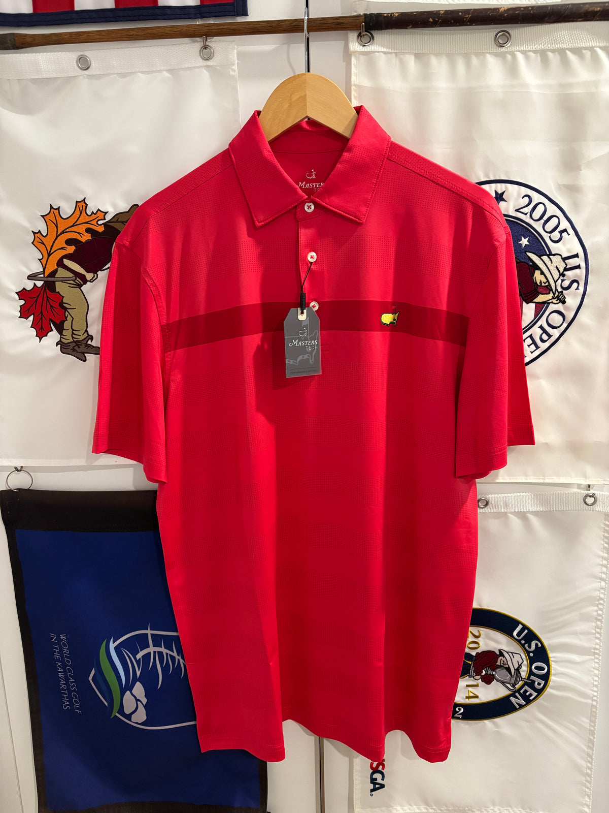 Masters Tech Augusta National Polo Pink Stripes