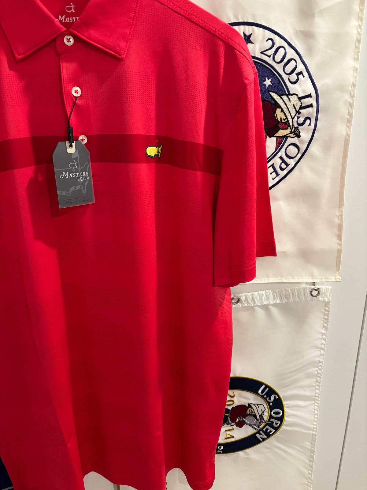 Masters Tech Augusta National Polo Pink Stripes