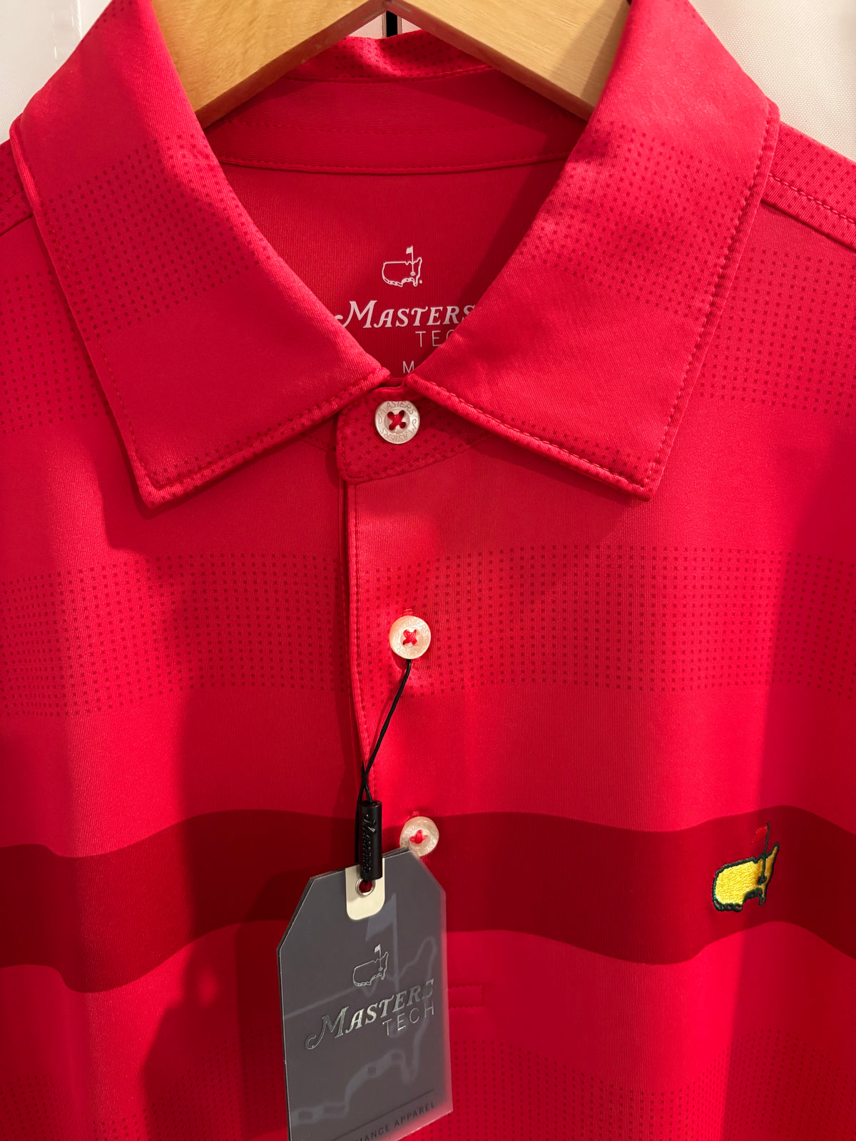 Masters Tech Augusta National Polo Pink Stripes