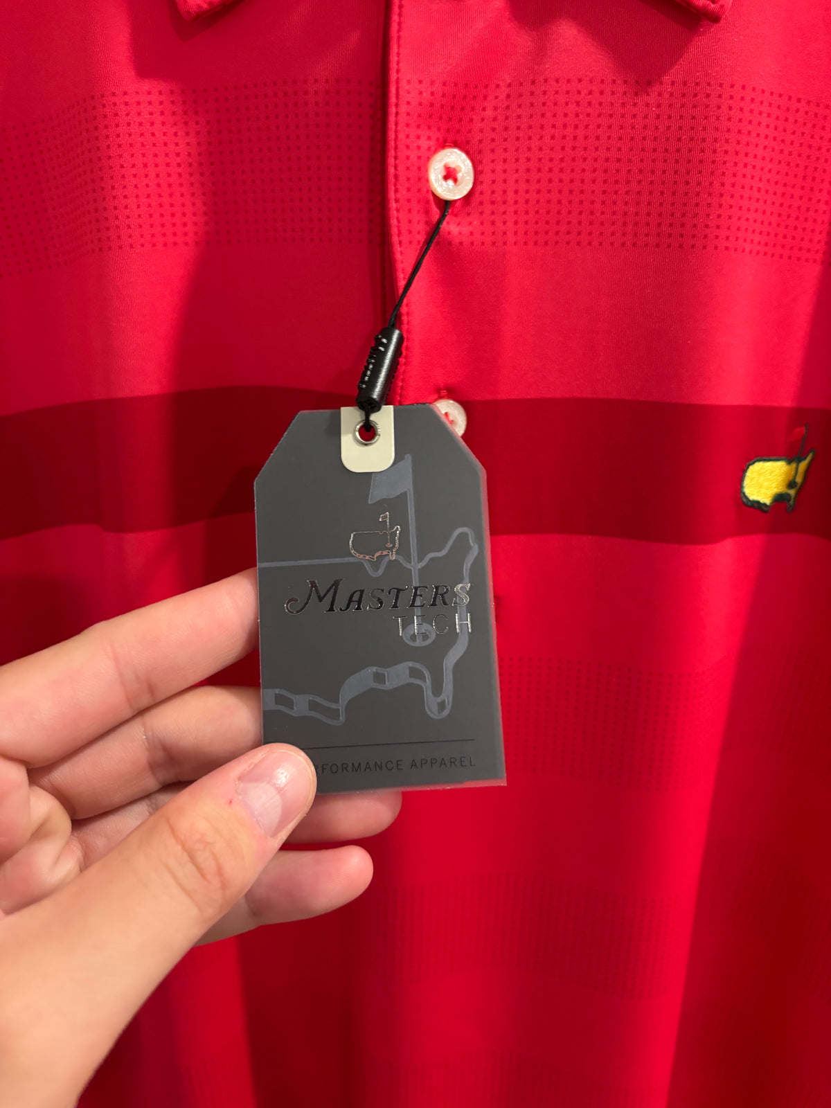 Masters Tech Augusta National Polo Pink Stripes
