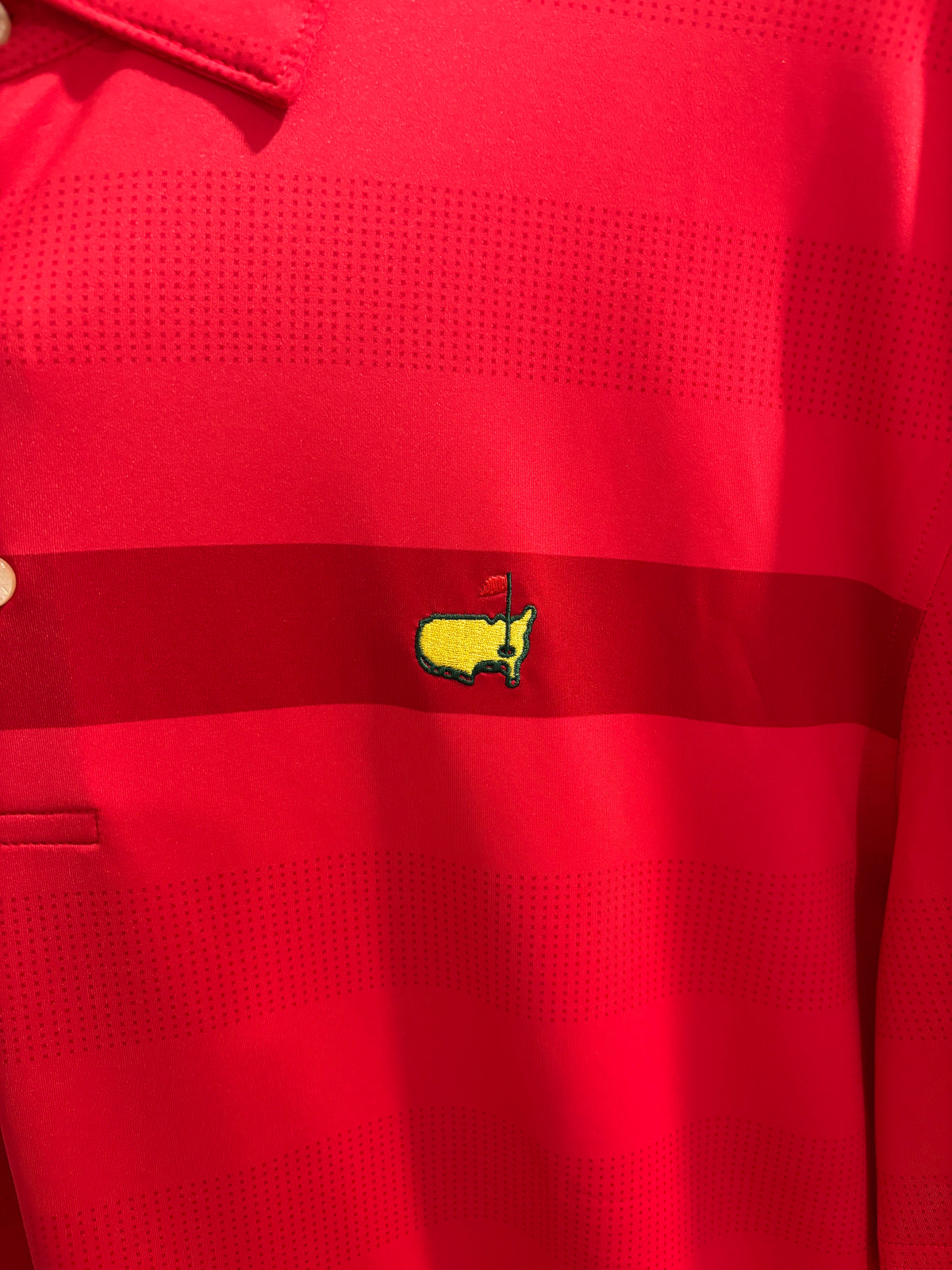 Masters Tech Augusta National Polo Pink Stripes