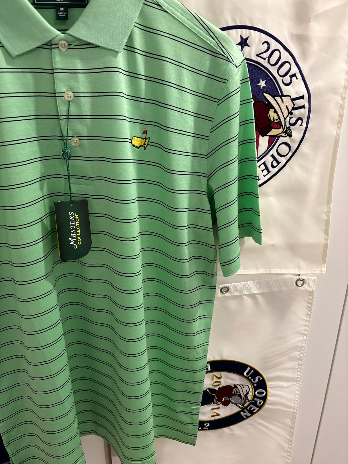 Masters Collections Augusta National Polo Green Black Stripes