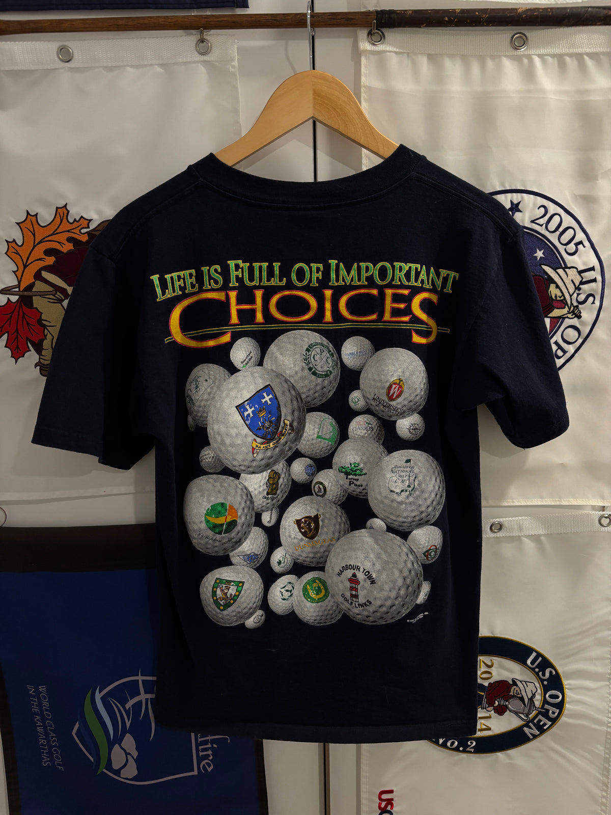1996 Vintage Life is Full of Important Choices Golf Courses/Balls T Shirt