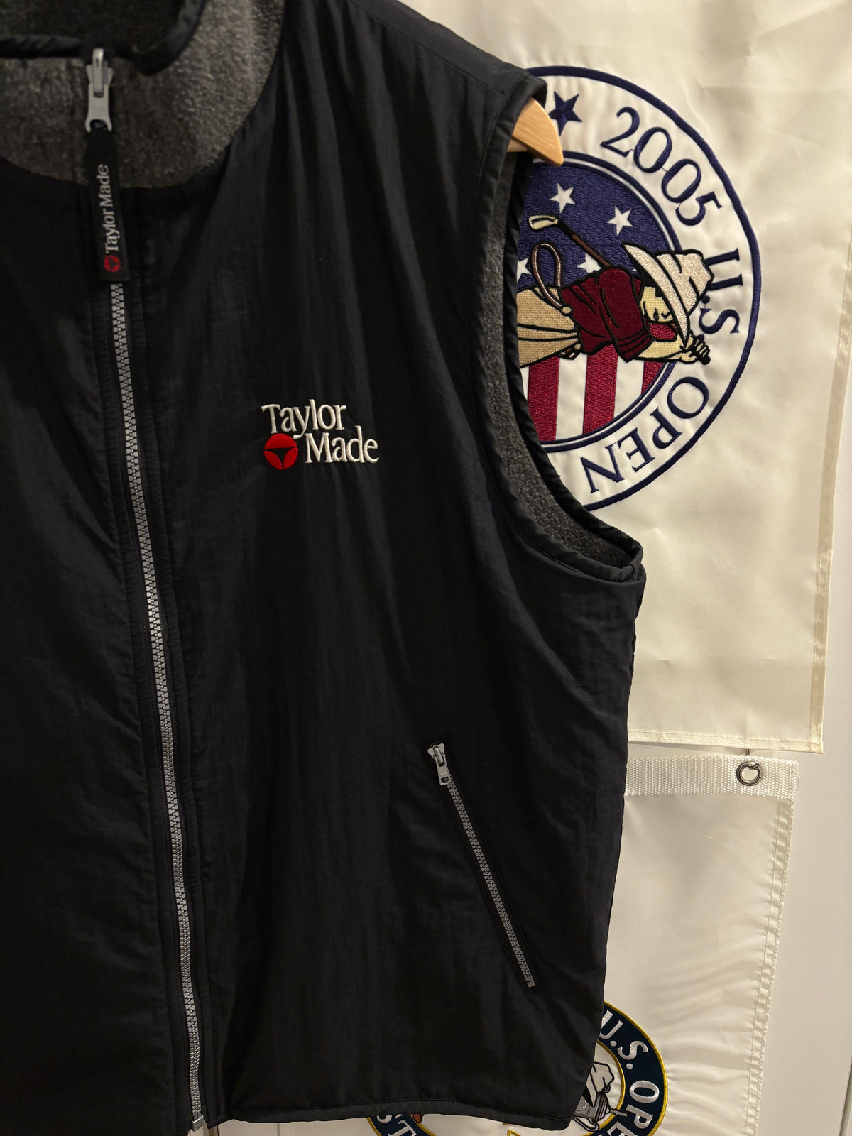 Vintage Taylormade Classic Logo Reversible Fleece Vest Gray/Black