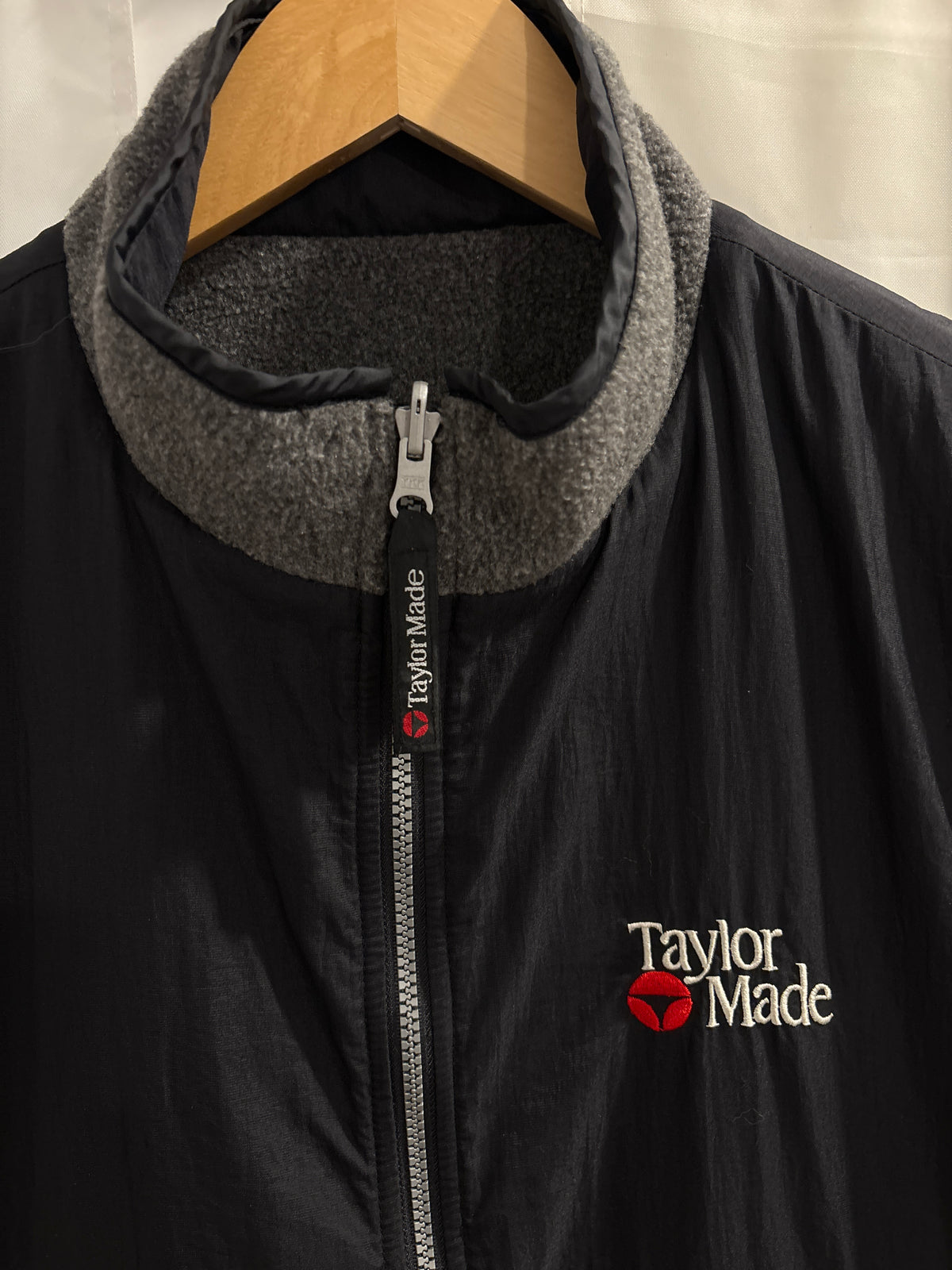 Vintage Taylormade Classic Logo Reversible Fleece Vest Gray/Black
