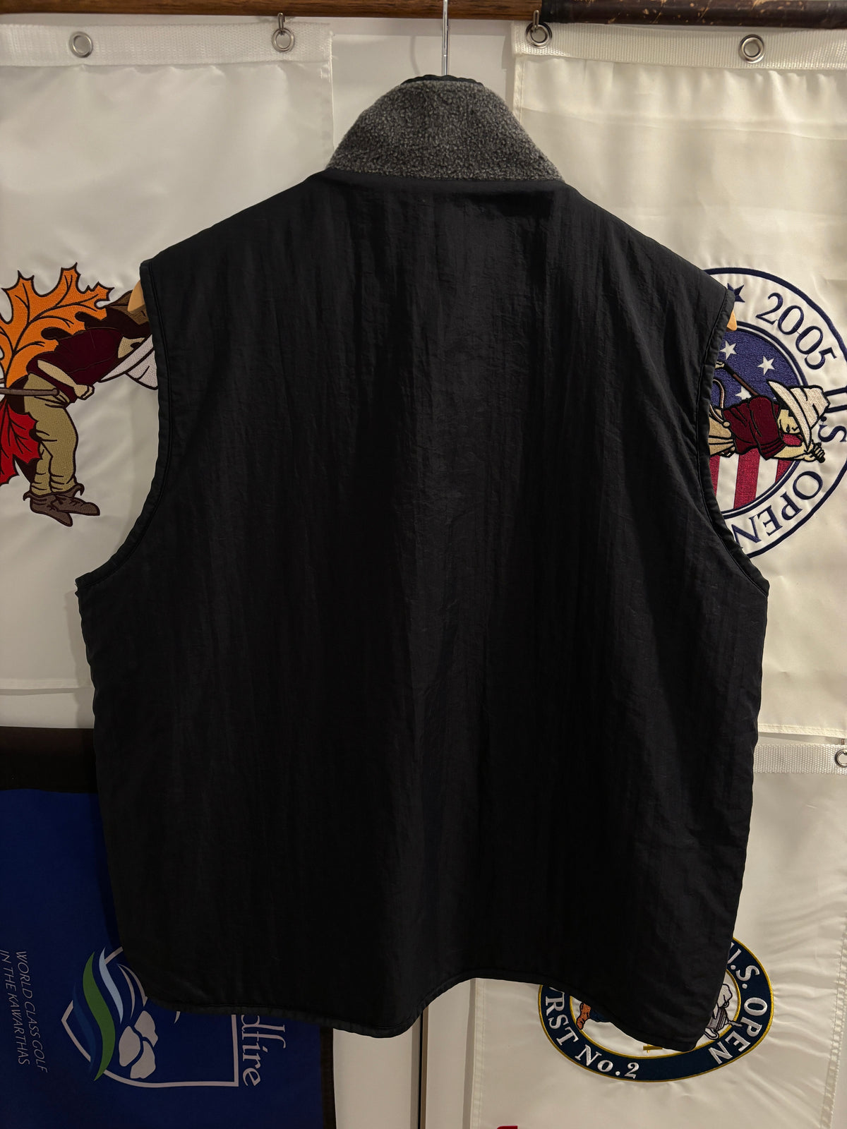 Vintage Taylormade Classic Logo Reversible Fleece Vest Gray/Black
