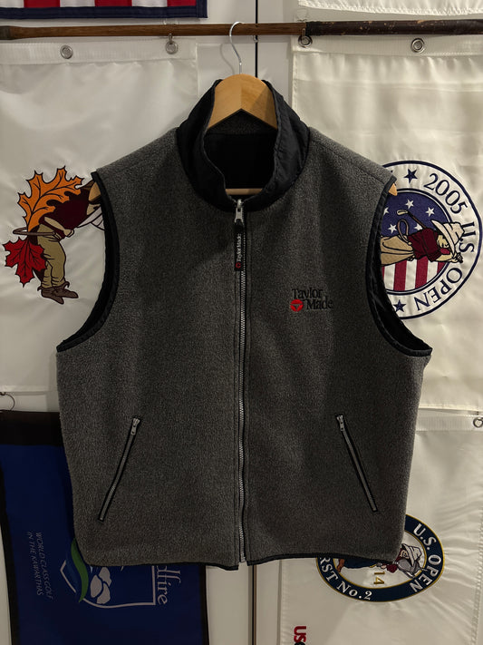 Vintage Taylormade Classic Logo Reversible Fleece Vest Gray/Black