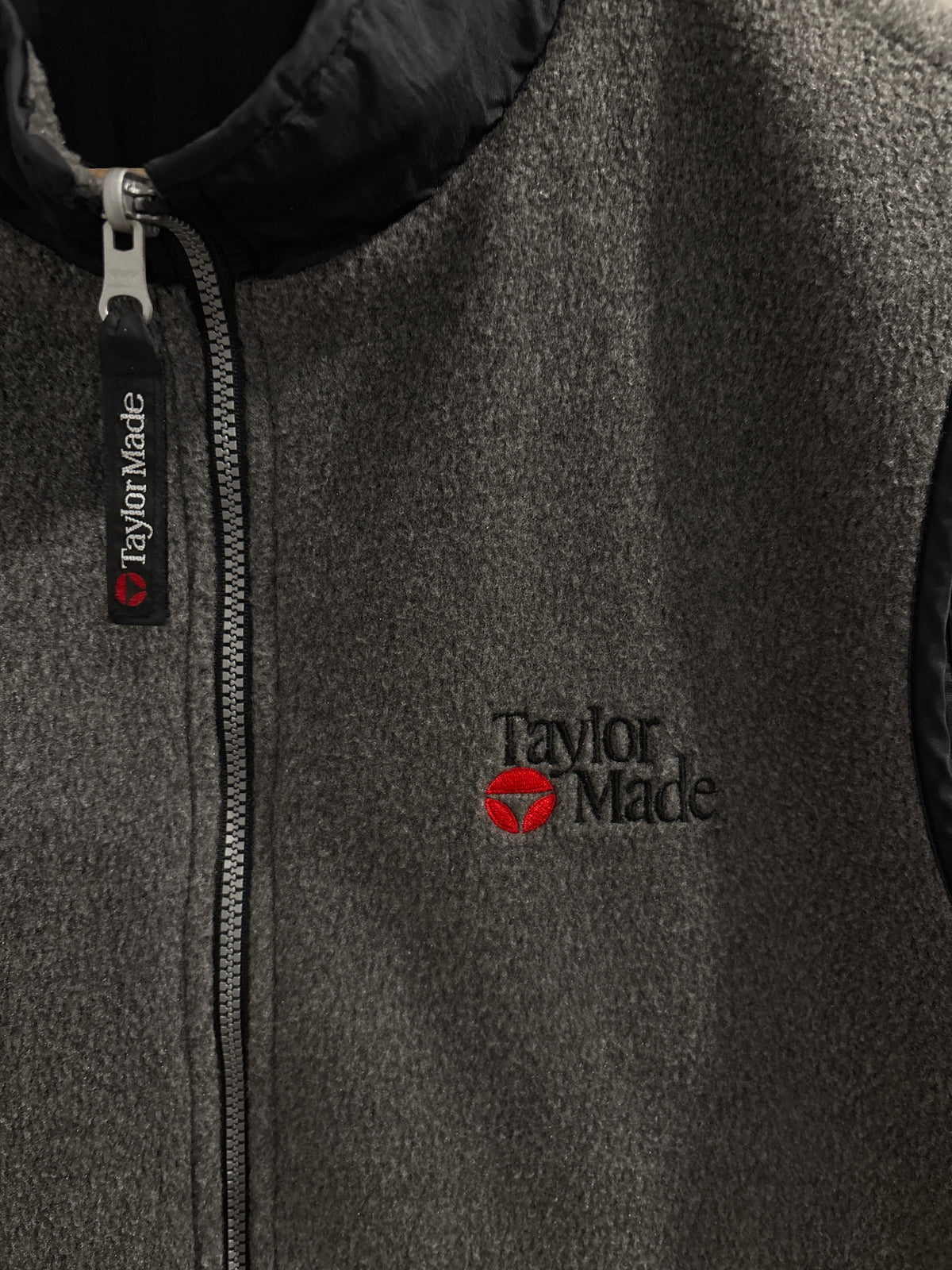 Vintage Taylormade Classic Logo Reversible Fleece Vest Gray/Black