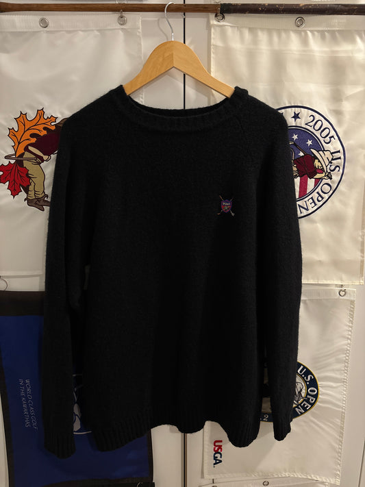 Vintage Polo Ralph Lauren Golf Club Logo Lambswool Sweater Black