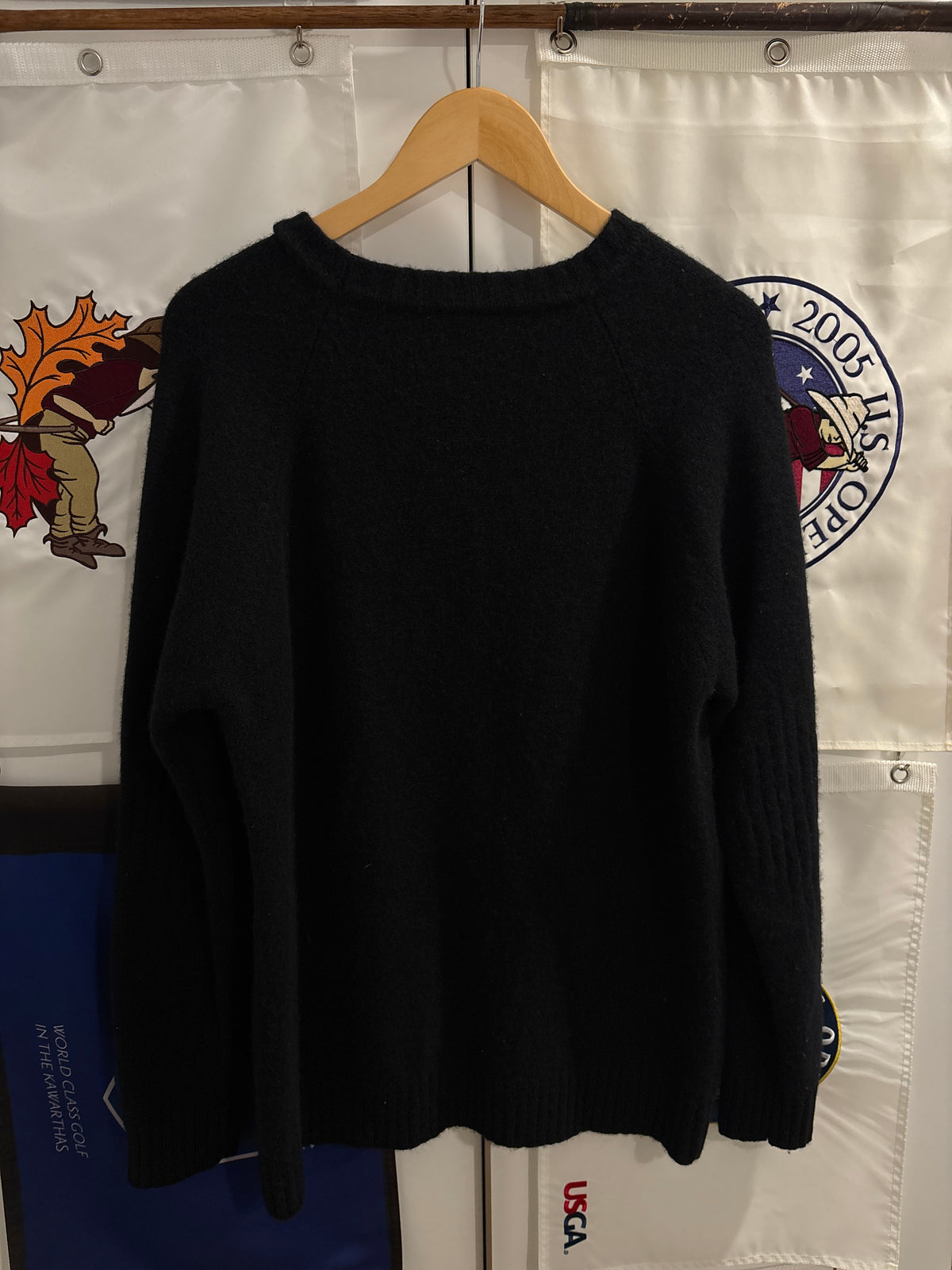 Vintage Polo Ralph Lauren Golf Club Logo Lambswool Sweater Black