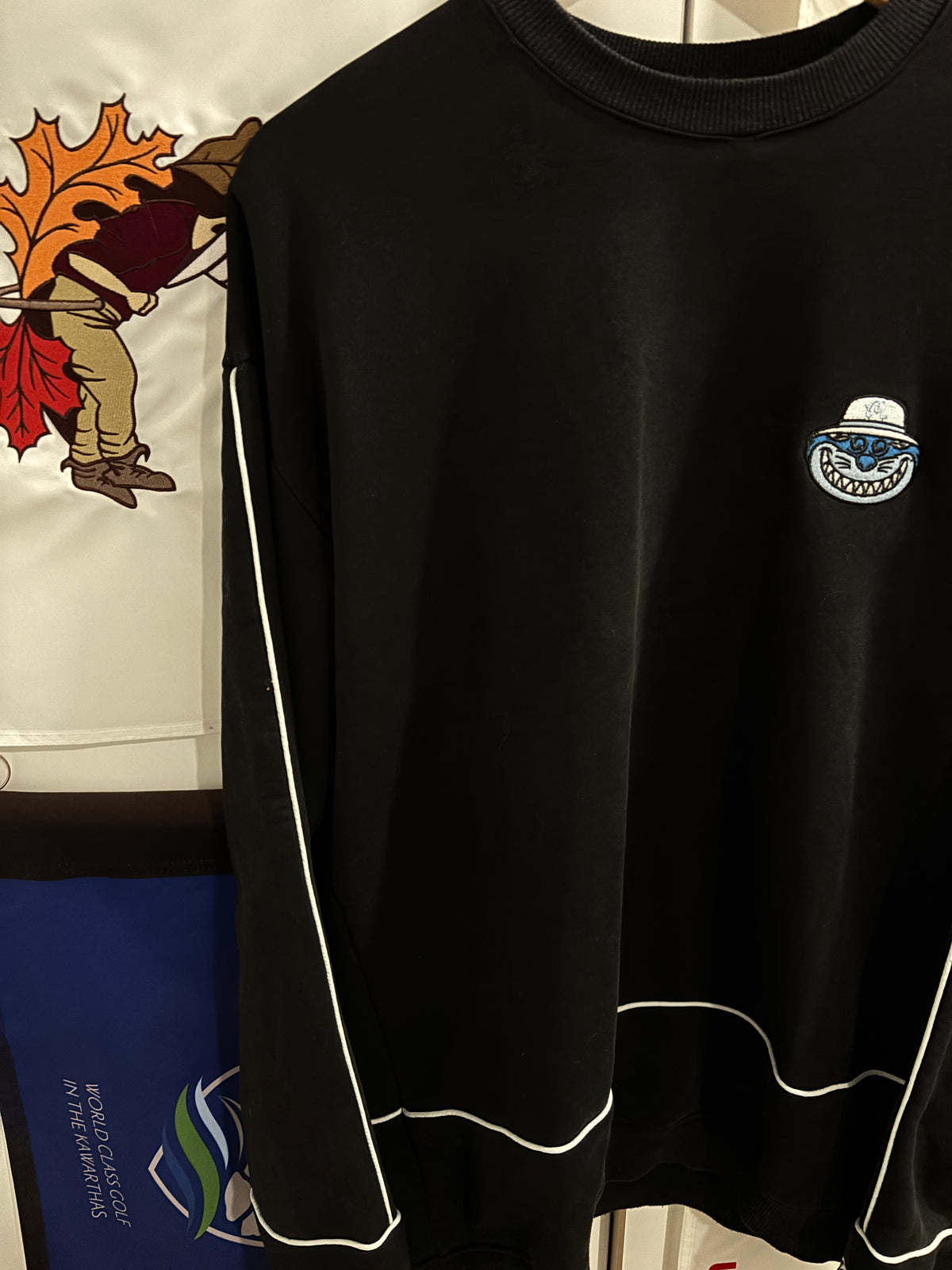 Malbon Bettinardi Fat Cat Buckets Logo Sweater Black