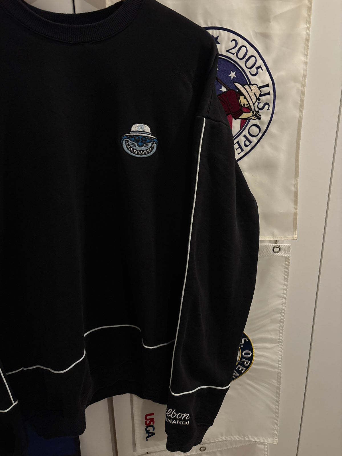 Malbon Bettinardi Fat Cat Buckets Logo Sweater Black