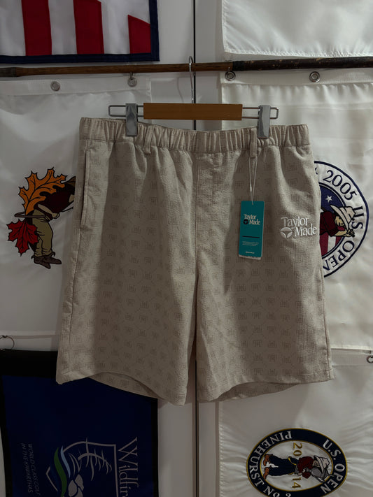 TaylorMade Classic Logo TM Monogram Shorts Beige