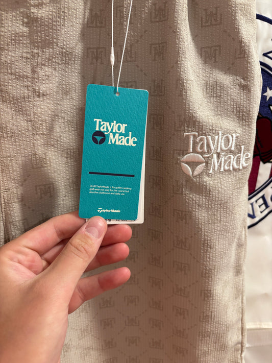 TaylorMade Classic Logo TM Monogram Shorts Beige