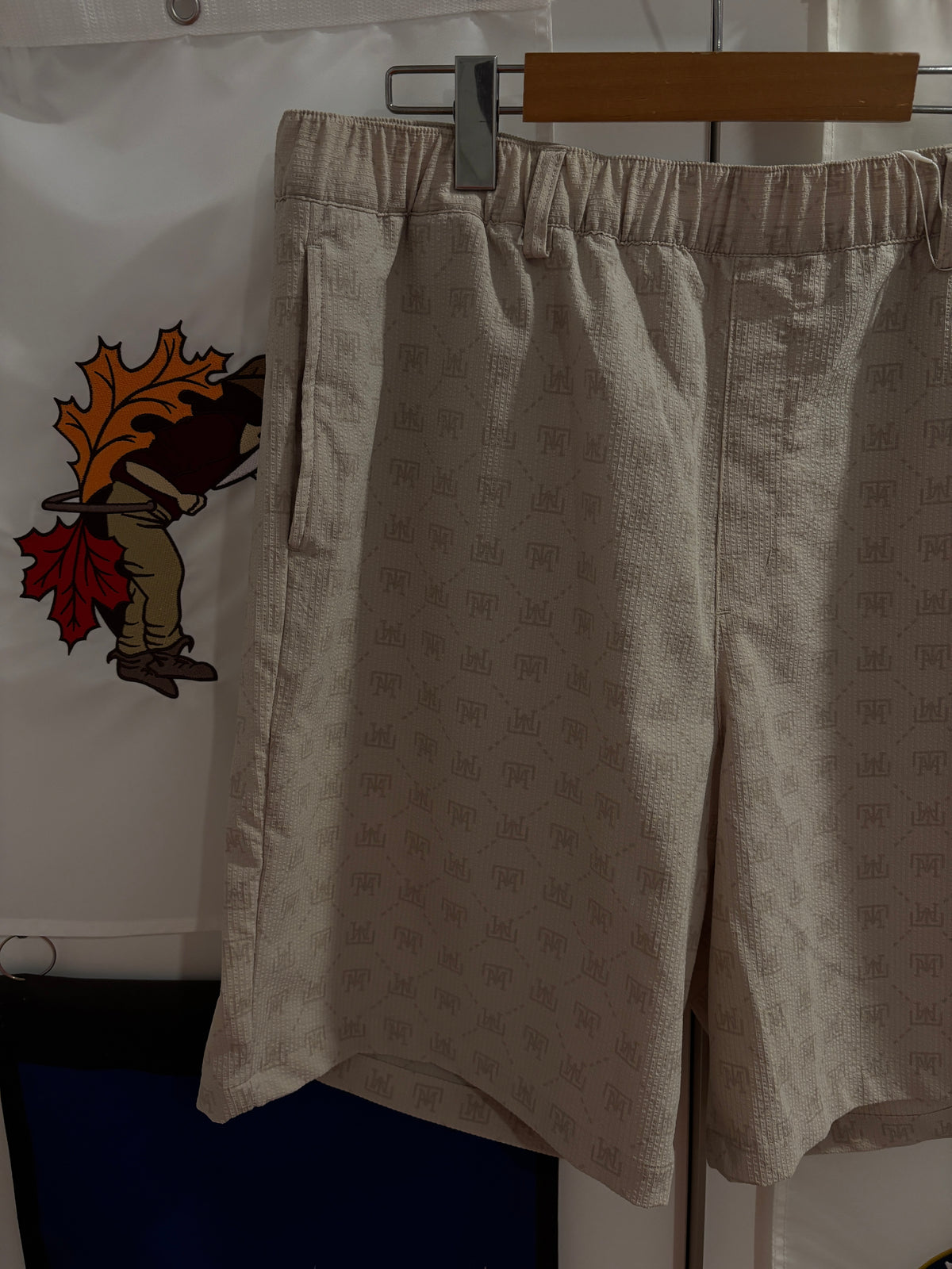 TaylorMade Classic Logo TM Monogram Shorts Beige