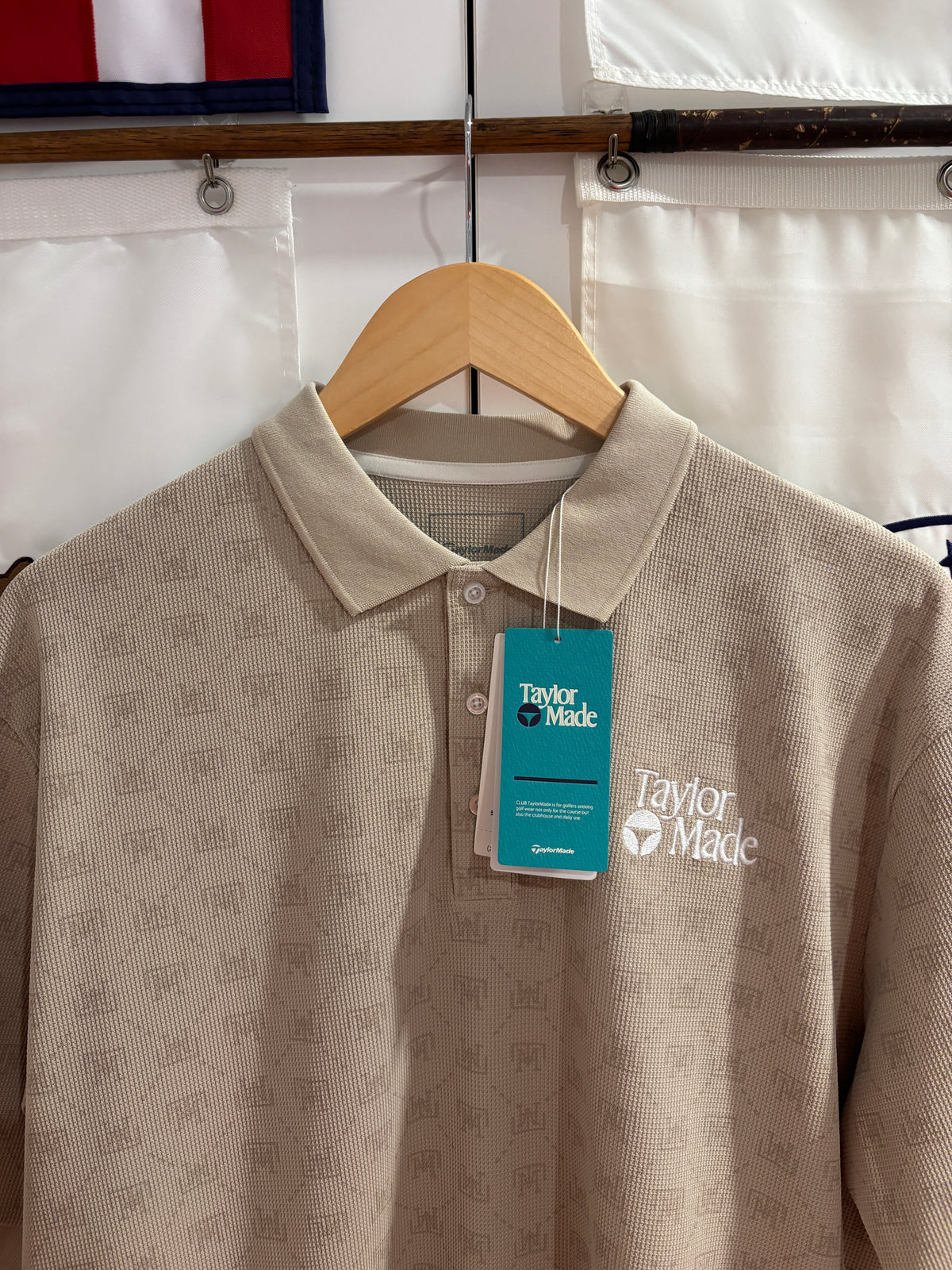 Taylormade Retro Classic Logo Polo TM Monogram Beige