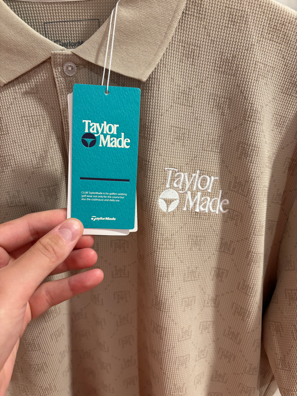 Taylormade Retro Classic Logo Polo TM Monogram Beige