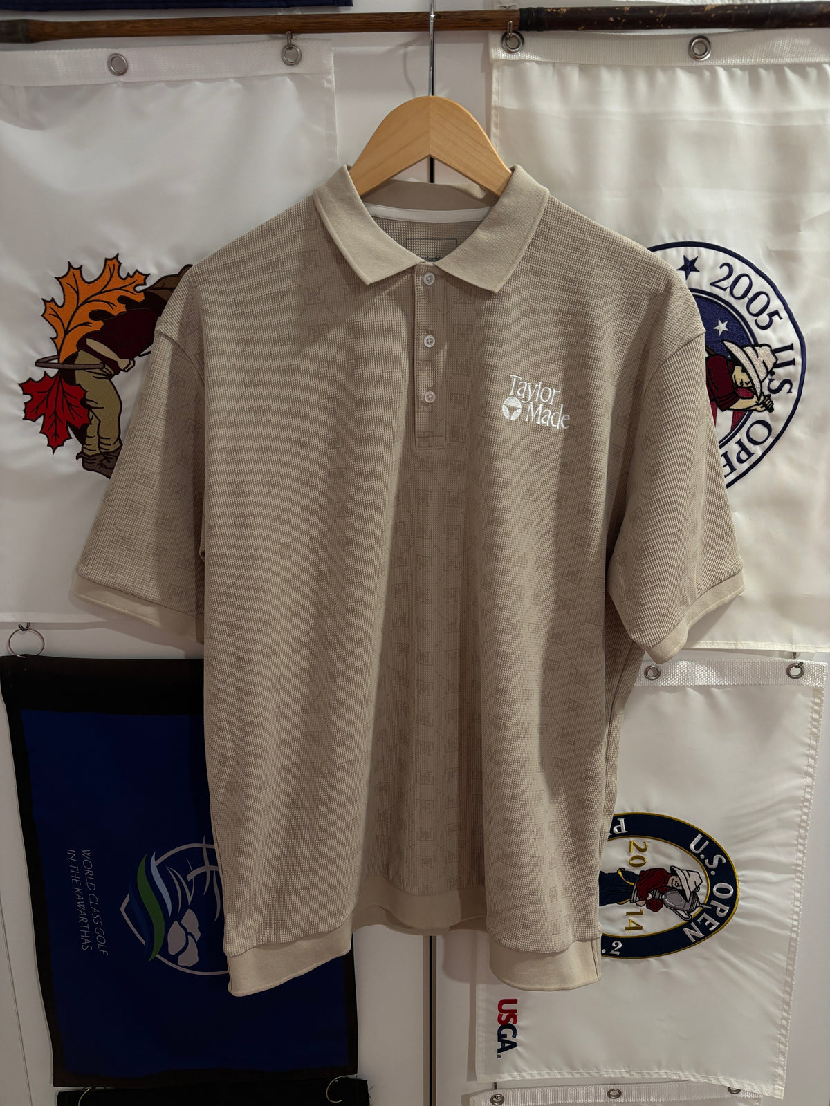 Taylormade Retro Classic Logo Polo TM Monogram Beige