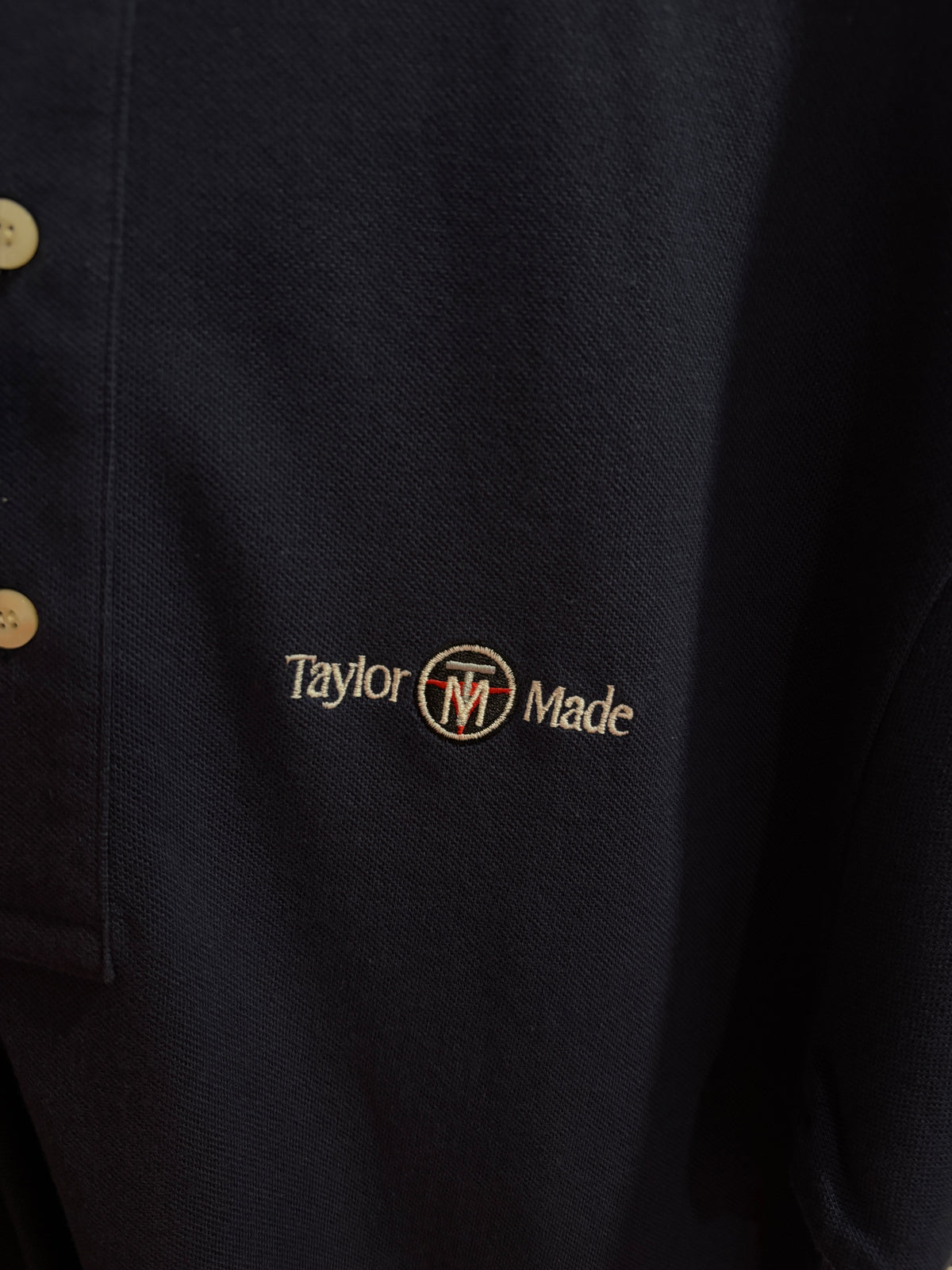 Vintage TaylorMade TM Script Logo Polo Shirt Navy