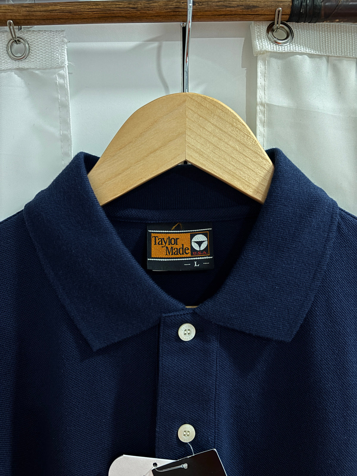 Vintage TaylorMade TM Script Logo Polo Shirt Navy