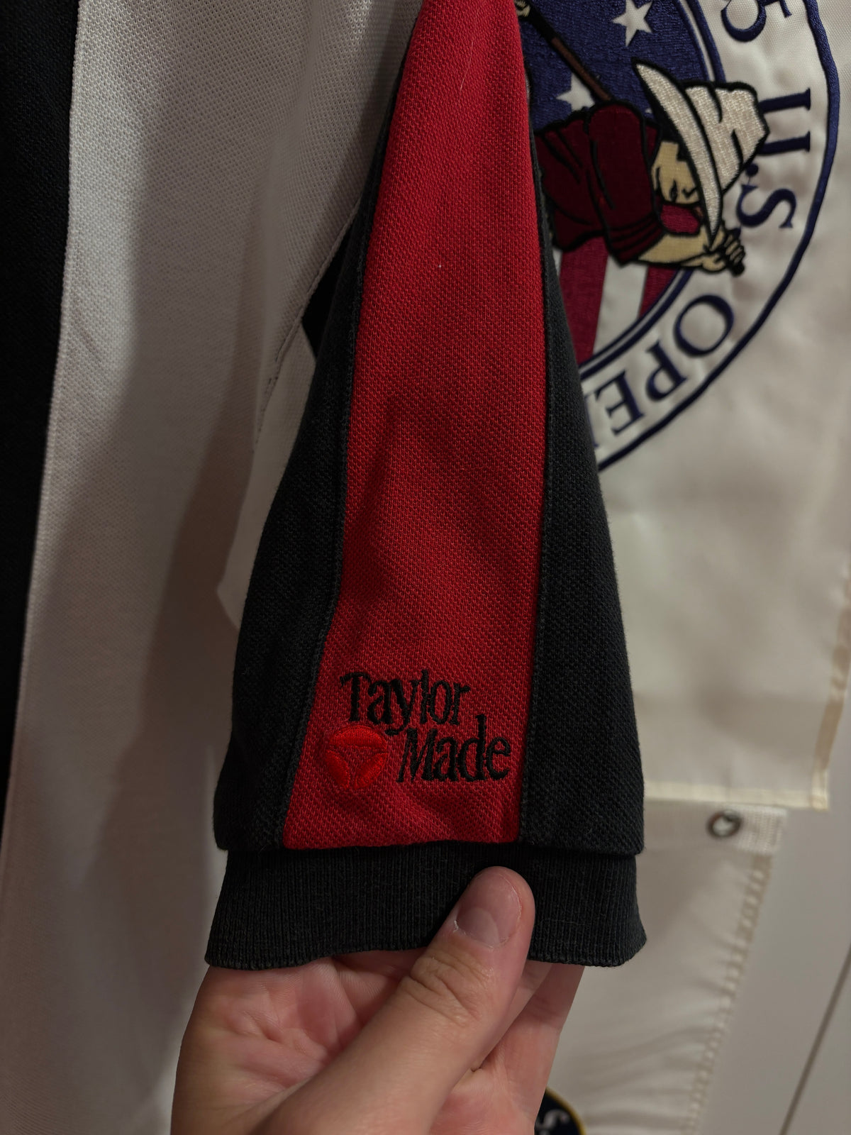 Vintage TaylorMade T Classic Logo Polo Striped Shirt Red/White/Black