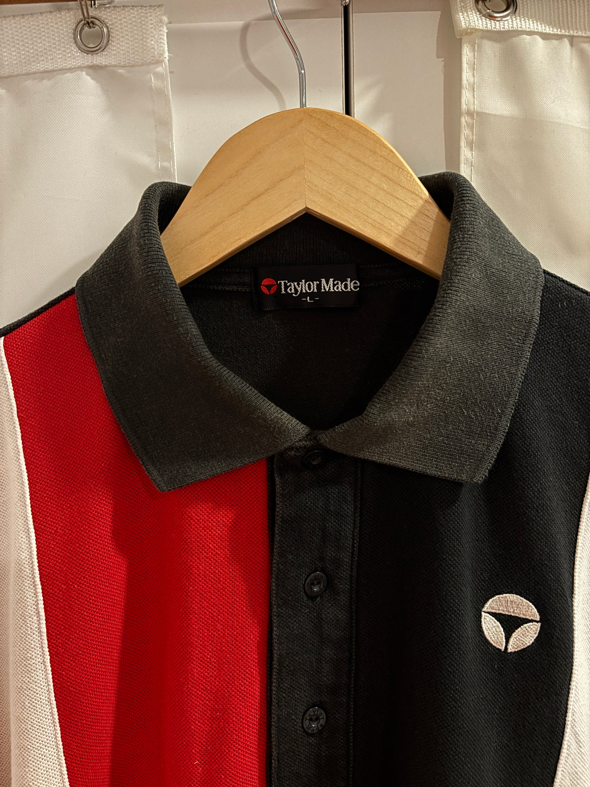 Vintage TaylorMade T Classic Logo Polo Striped Shirt Red/White/Black
