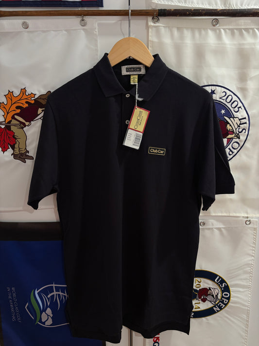 1990s Vintage Club Car Golf Carts Logo Polo Black