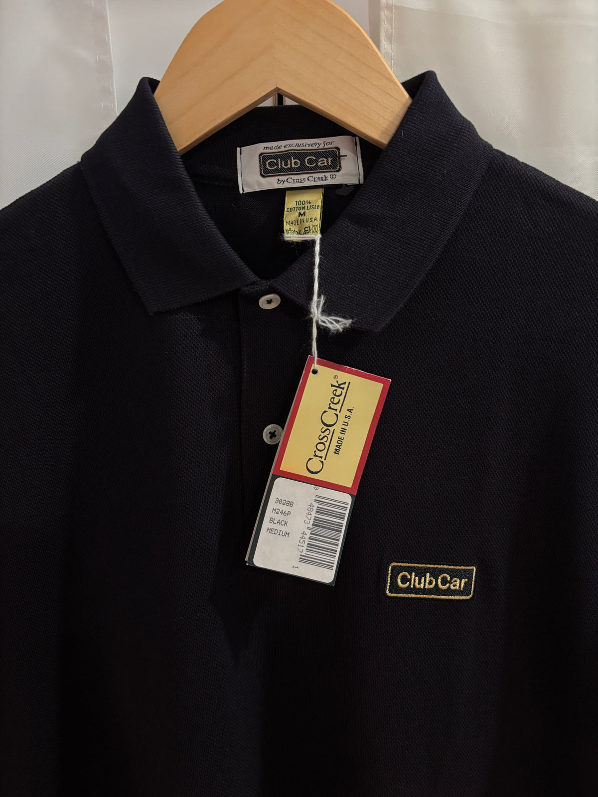 1990s Vintage Club Car Golf Carts Logo Polo Black