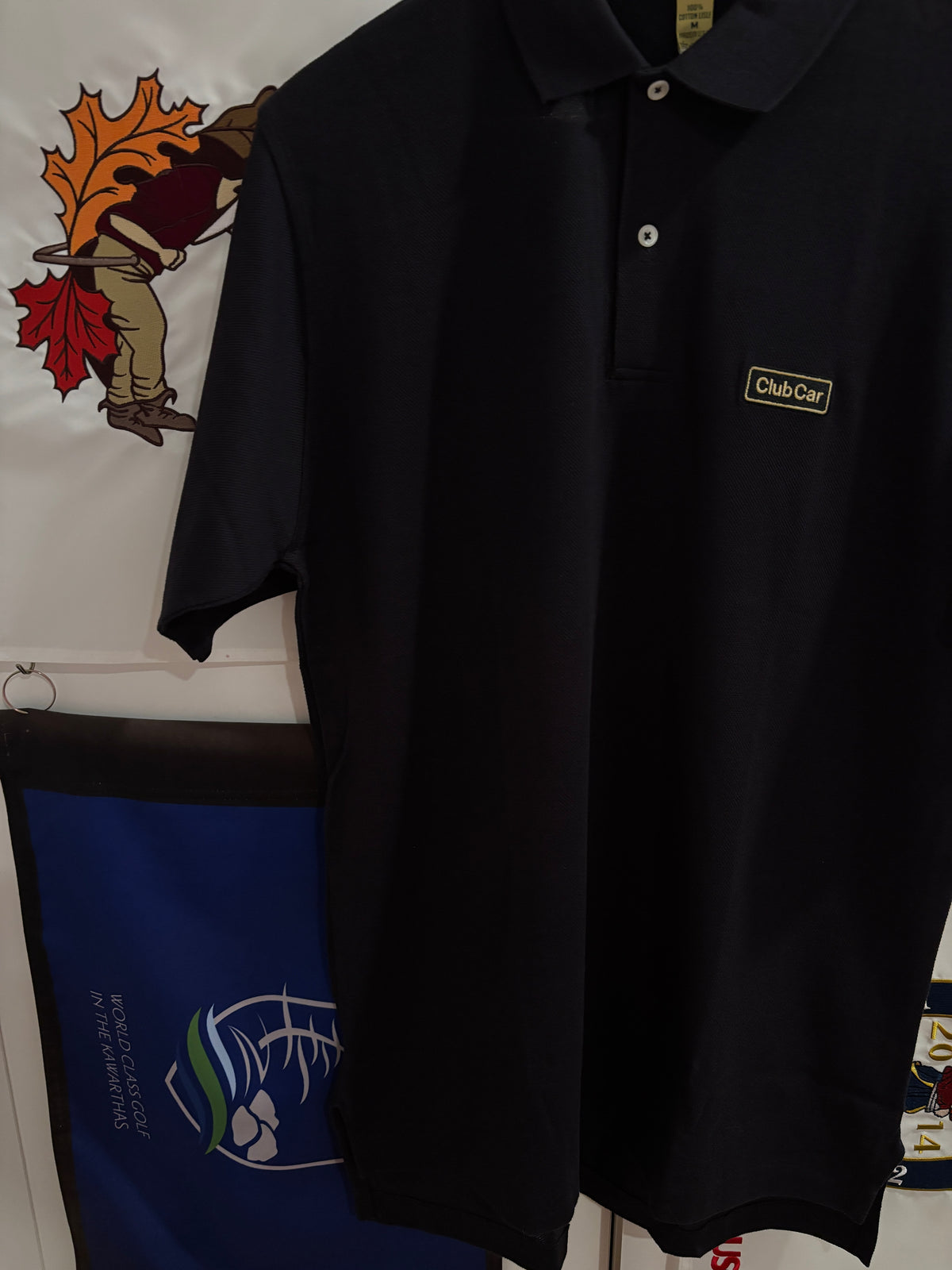 1990s Vintage Club Car Golf Carts Logo Polo Black