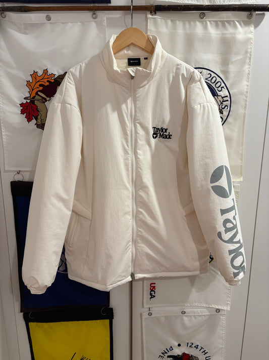 2020s TaylorMade Retro Classic Logo Puffer Jacket White