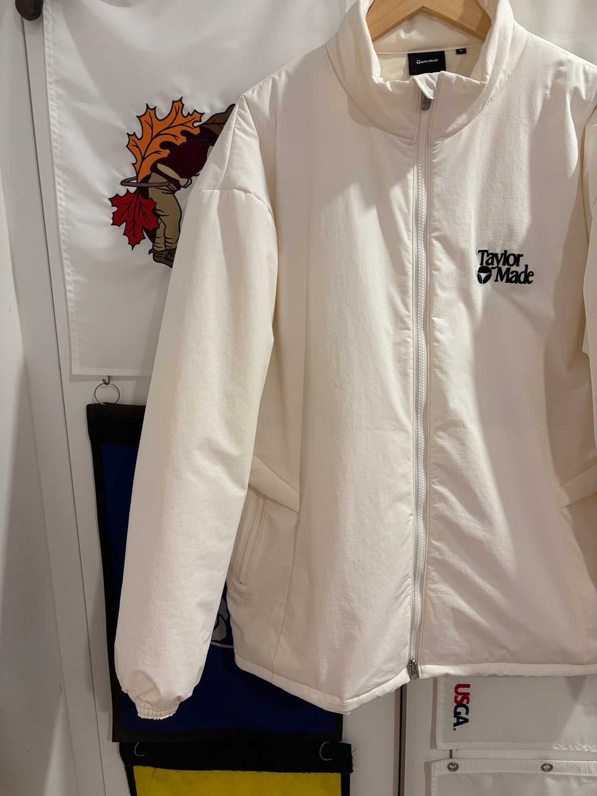 2020s TaylorMade Retro Classic Logo Puffer Jacket White