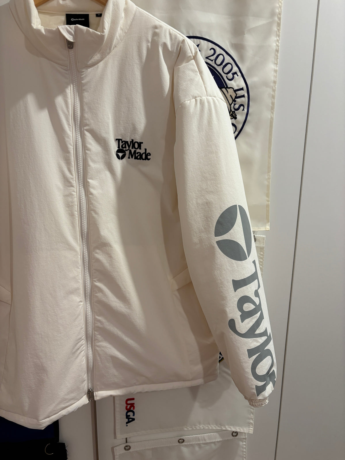2020s TaylorMade Retro Classic Logo Puffer Jacket White