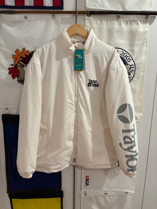 2020s TaylorMade Retro Classic Logo Puffer Jacket White