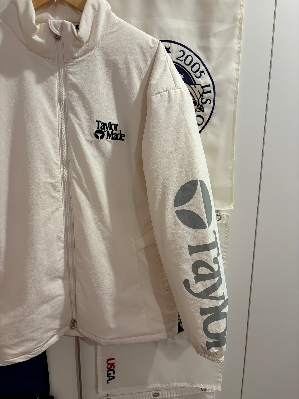 2020s TaylorMade Retro Classic Logo Puffer Jacket White