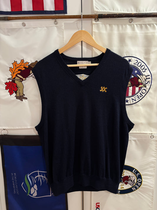 2000s Scotty Cameron Peter Millar SC Logo Wool Sweater Navy