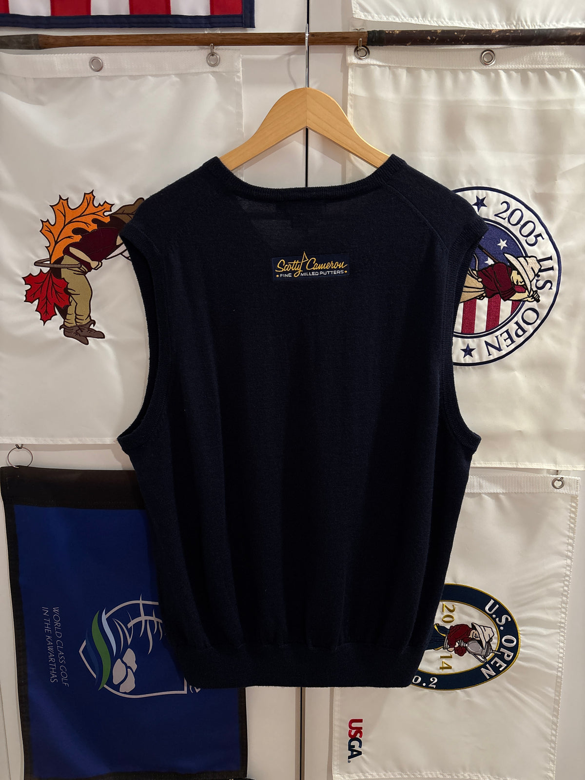 2000s Scotty Cameron Peter Millar SC Logo Wool Sweater Navy