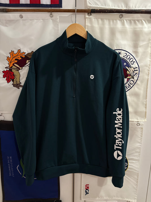 2020s TaylorMade Retro Classic Logo Quarter Zip Dark Green